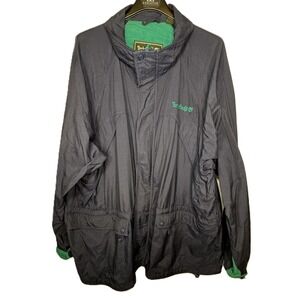 Vintage Timberland Jacket Mens XL Navy Blue Green Nylon Windbreaker Streetwear